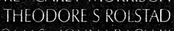rolstad's name engraved in the Wall